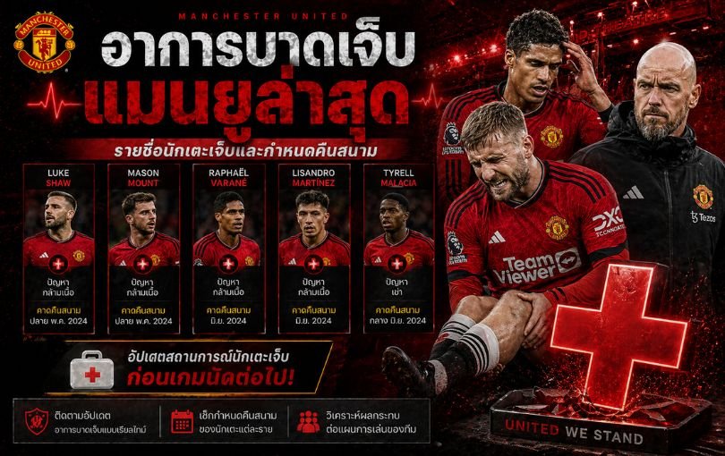อาการบาดเจ็บแมนยูล่าสุด_ รายชื่อนักเตะเจ็บและกำหนดคืนสนาม