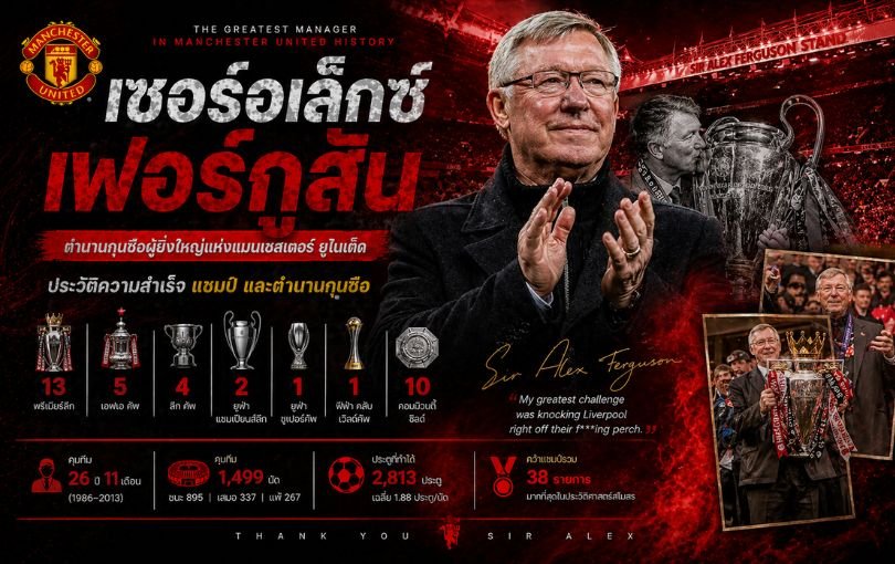 เซอร์อเล็กซ์ เฟอร์กูสัน แมนยู_ ประวัติความสำเร็จ แชมป์ และตำนานกุนซือ